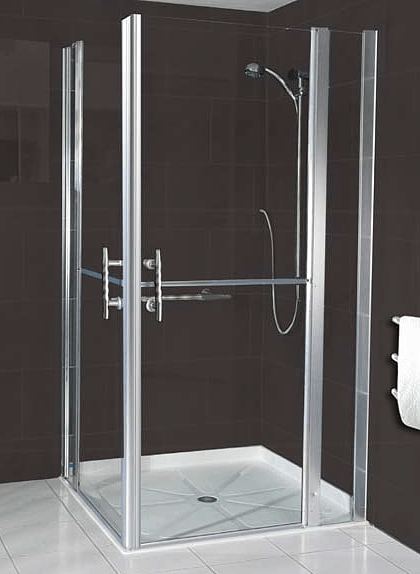 Stable Style glass shower door with extender panel (L3) for carer ...